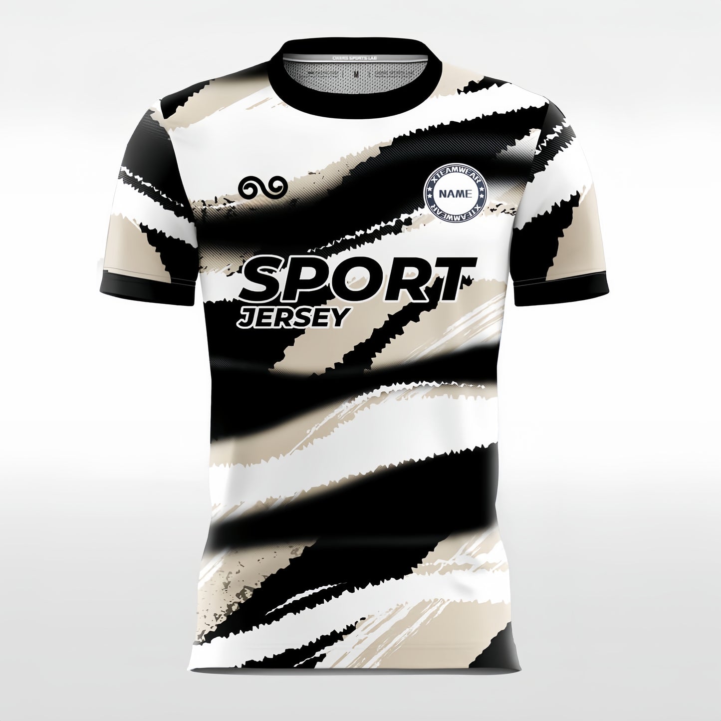 Cream - Custom Soccer Jersey for Men Black Sublimated