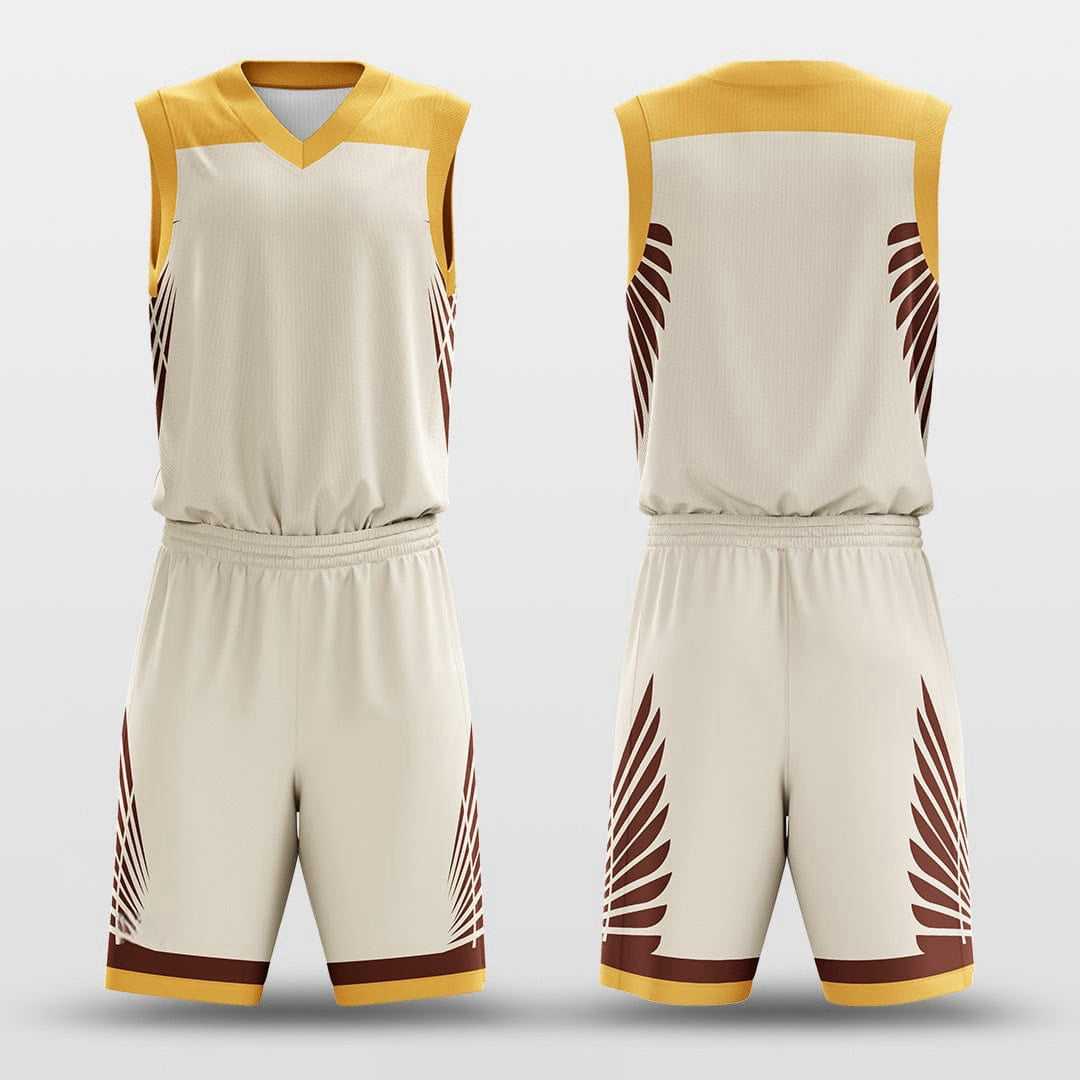 Feathered Maillard -Custom Basketball Jersey with Shorts Subliamted