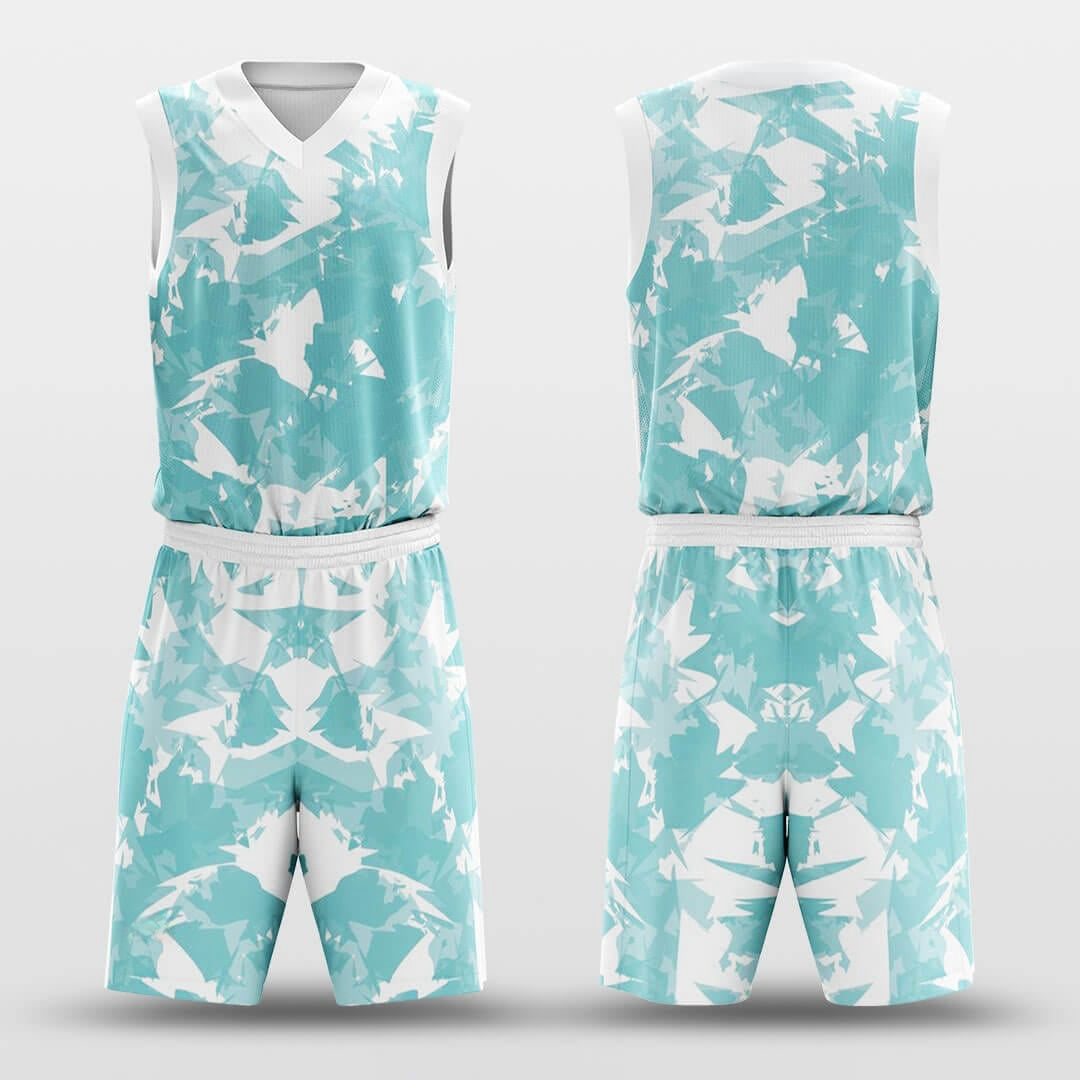 Hazy Blue -Custom Basketball Jersey with Shorts Subliamted