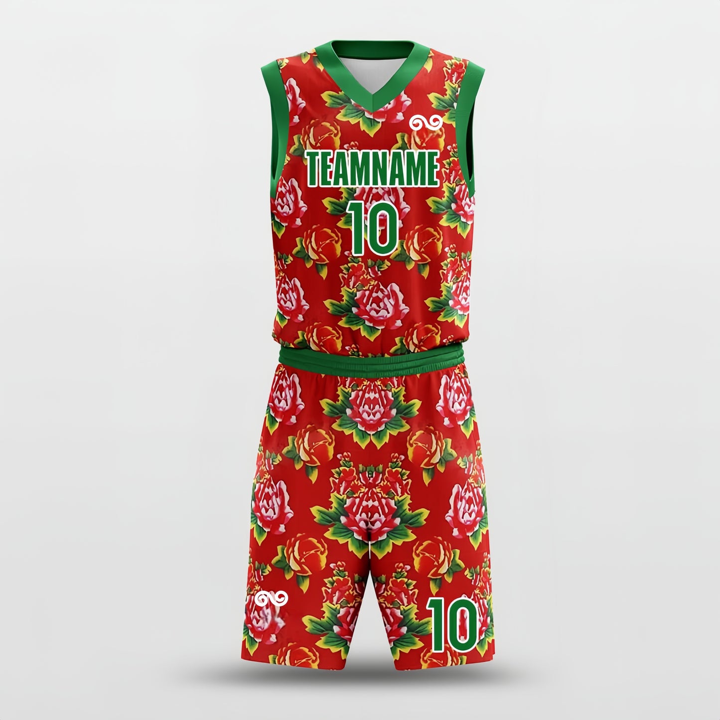 DongBei Flower2 -Custom Basketball Jersey with Shorts Subliamted