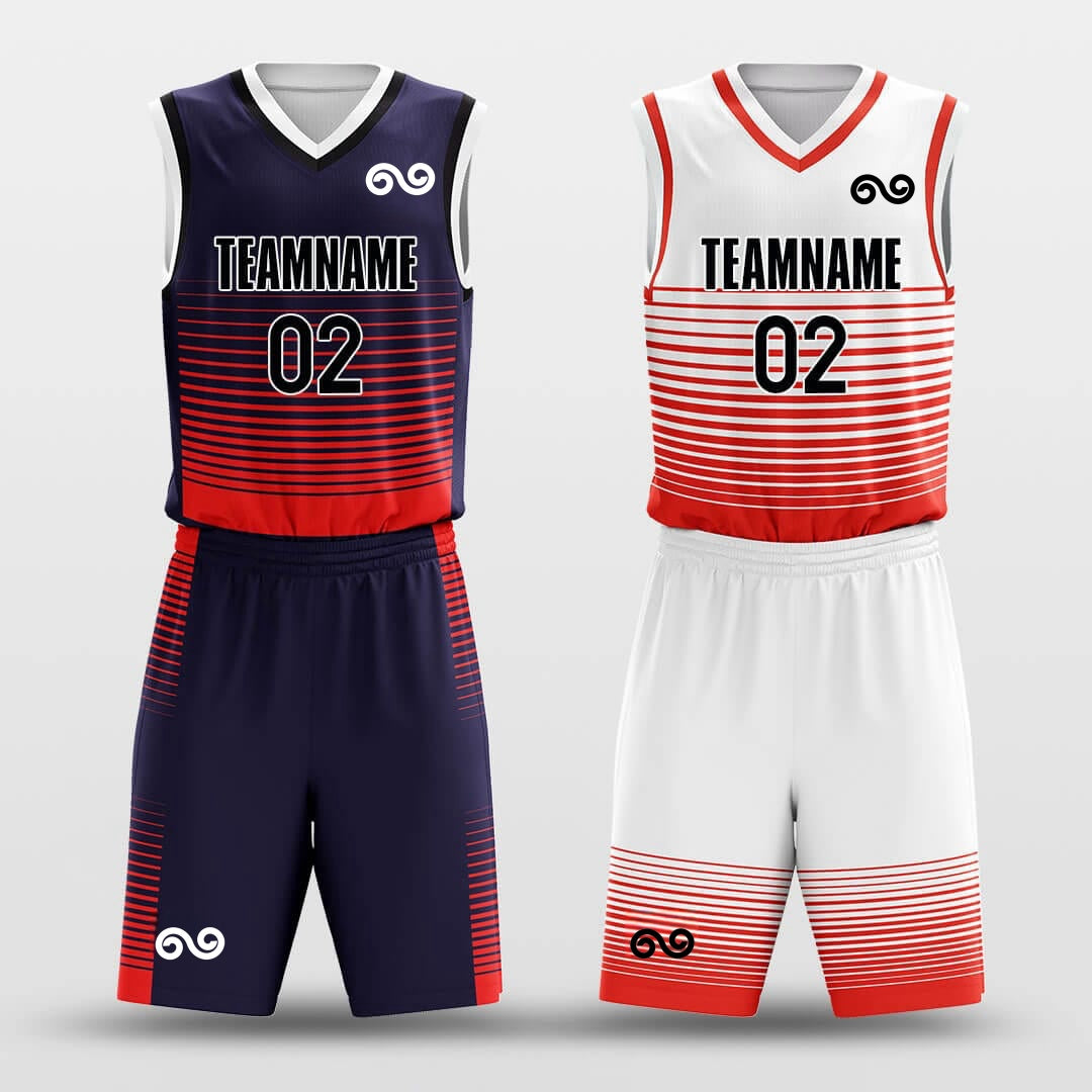 Aurora -Custom Reversible Basketball Jersey with Shorts Subliamted
