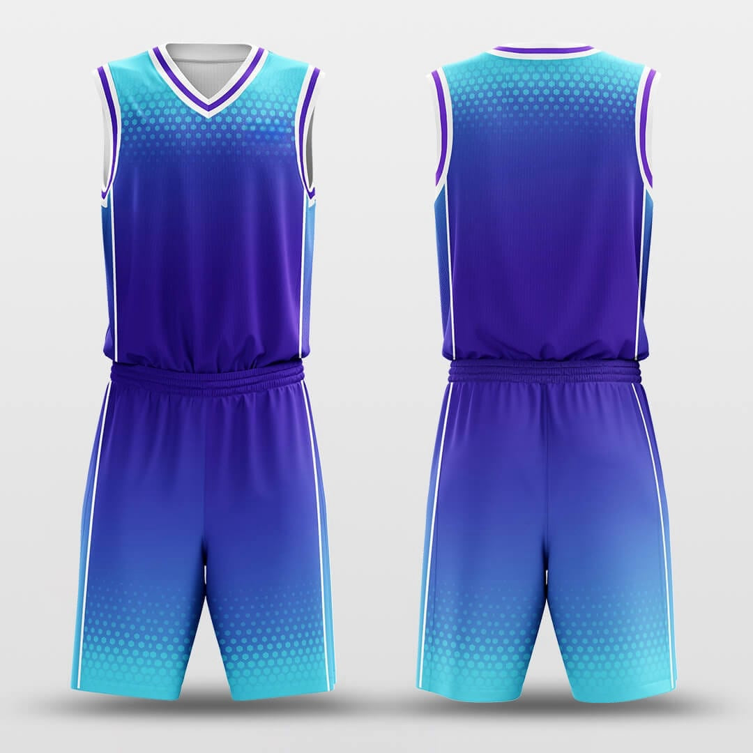 Ice Lake -Custom Basketball Jersey with Shorts Subliamted