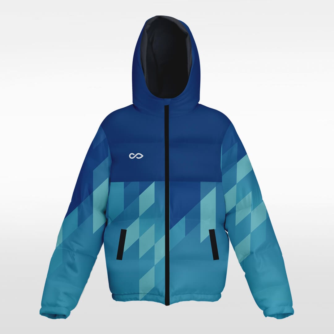 deep blue custom short winter jacket