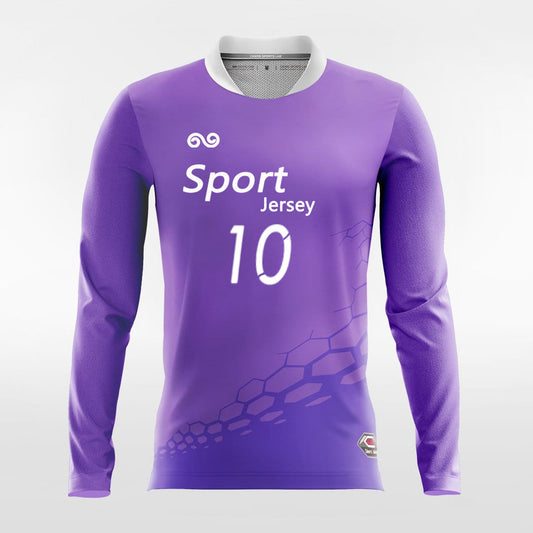 Dragon Vein - Custom Long Sleeve Soccer Jersey Purple for Men