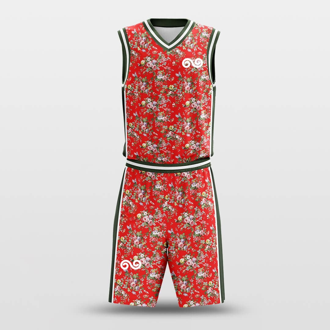 DongBei Flower1 -Custom Basketball Jersey with Shorts Subliamted