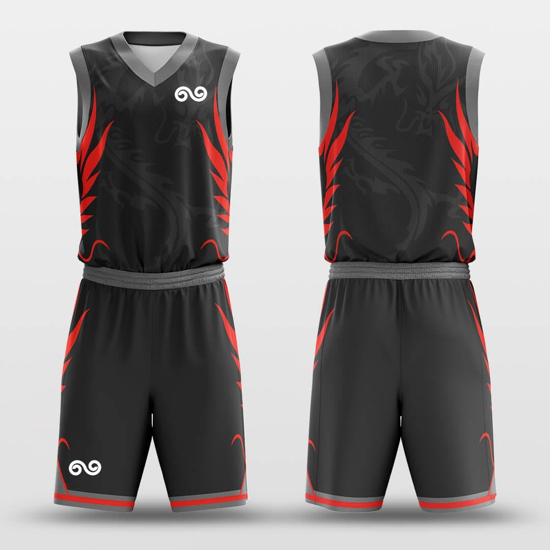 Black Dragon -Custom Basketball Jersey with Shorts Subliamted