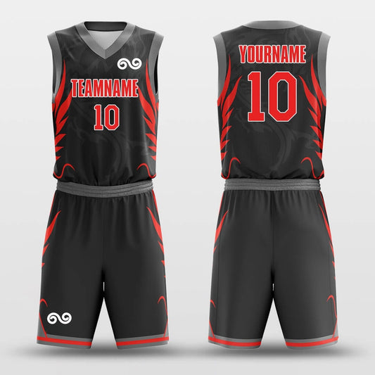 Black Dragon -Custom Basketball Jersey with Shorts Subliamted