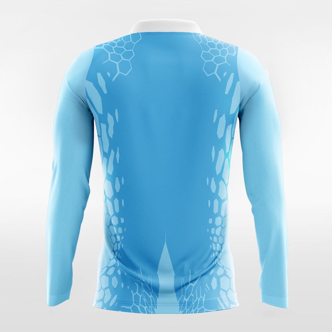 Dragon Vein - Custom Long Sleeve Soccer Jersey Sky Blue for Men