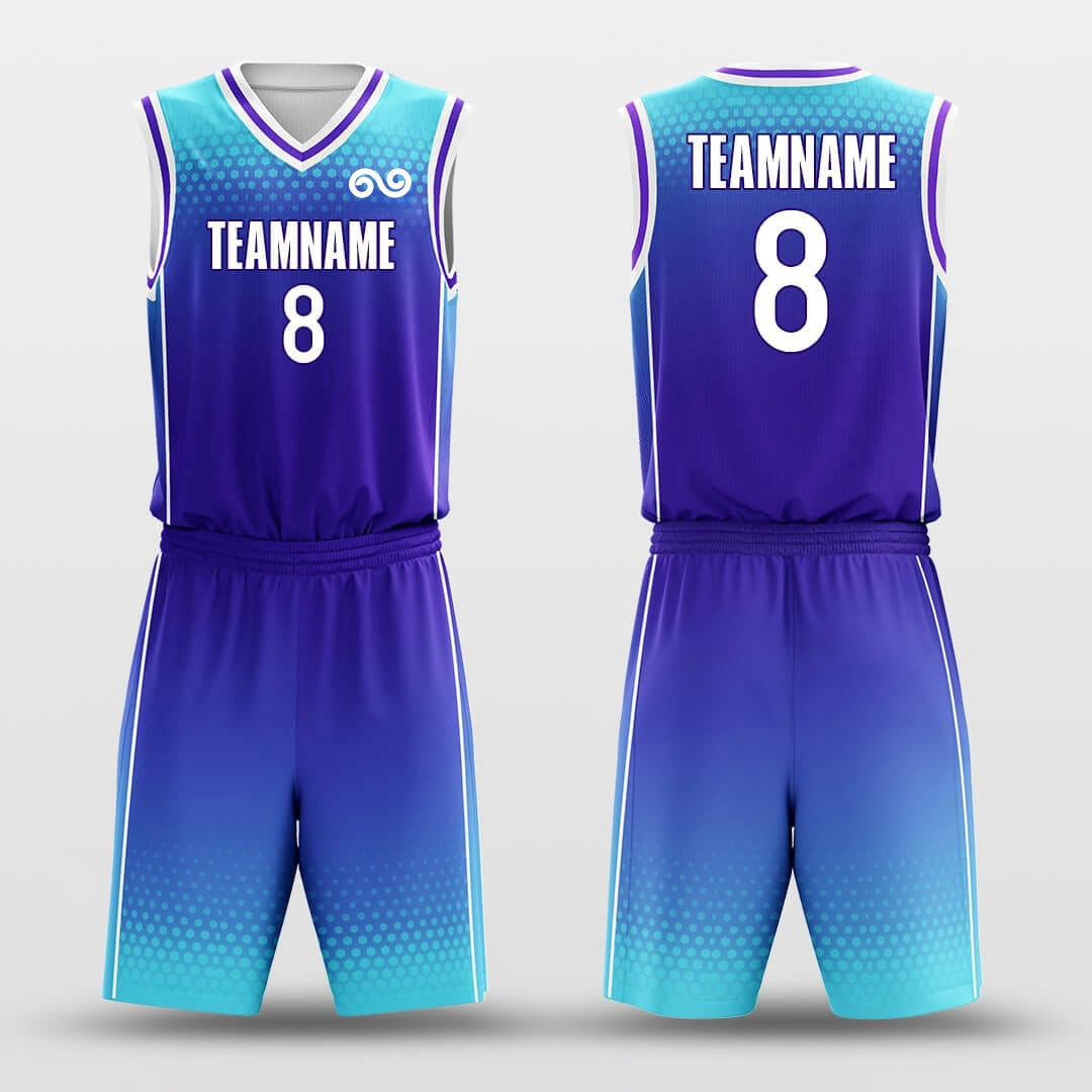 Ice Lake -Custom Basketball Jersey with Shorts Subliamted