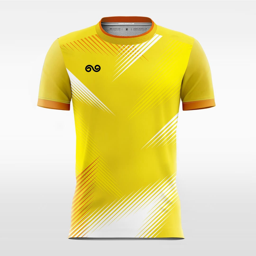 Feather Wave - Custom Soccer Jersey for Men Yellow Sublimated