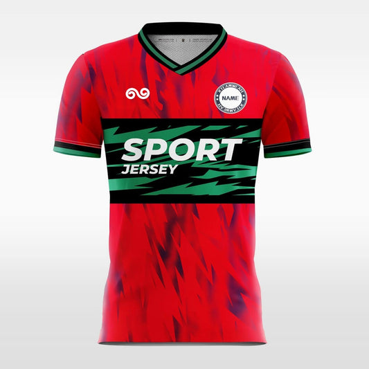 Flame - Custom Soccer Jersey for Men Red Sublimated