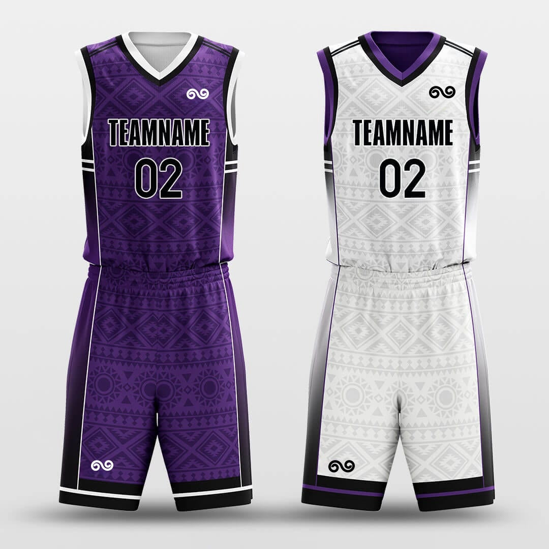 Geometric Patterns -Custom Reversible Basketball Jersey with Shorts Subliamted