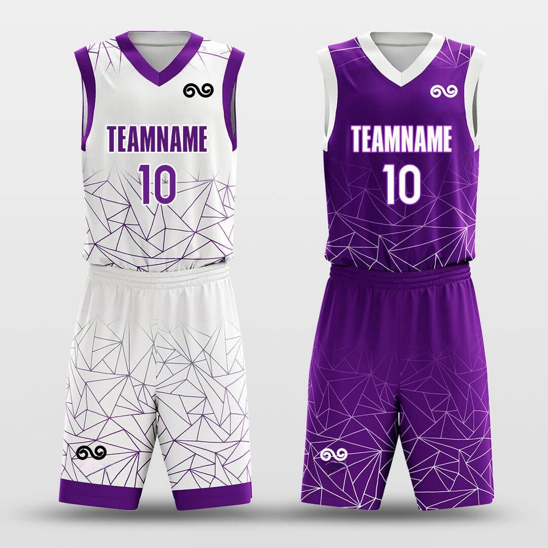 Geometry Stacking -Custom Reversible Basketball Jersey with Shorts Subliamted