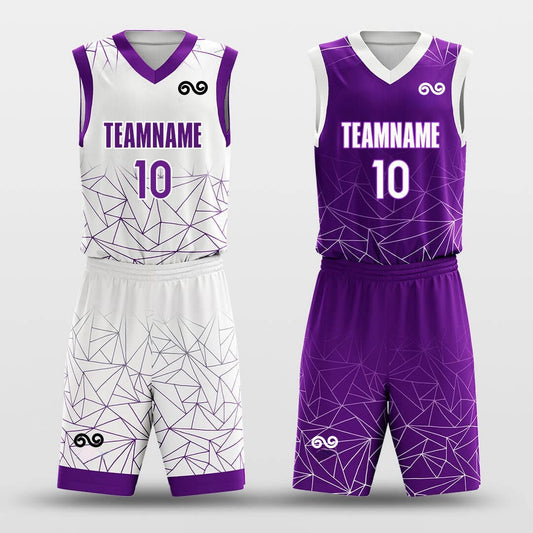 Geometry Stacking -Custom Reversible Basketball Jersey with Shorts Subliamted