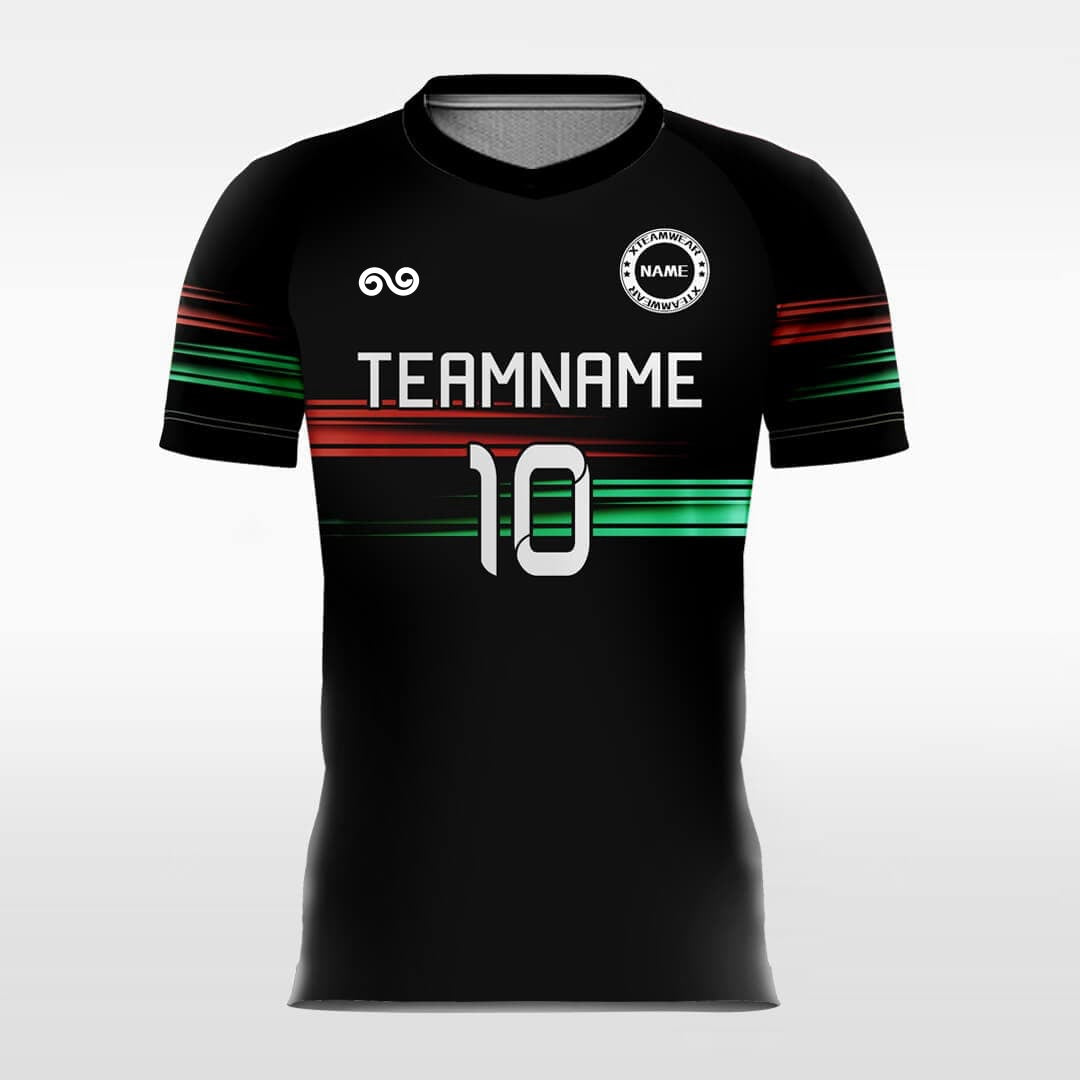 Glow Force - Custom Soccer Jersey for Men Black Sublimated