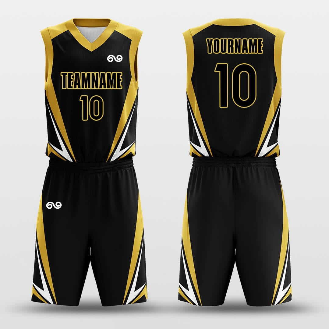 Golden Armor Glory -Custom Basketball Jersey with Shorts Subliamted