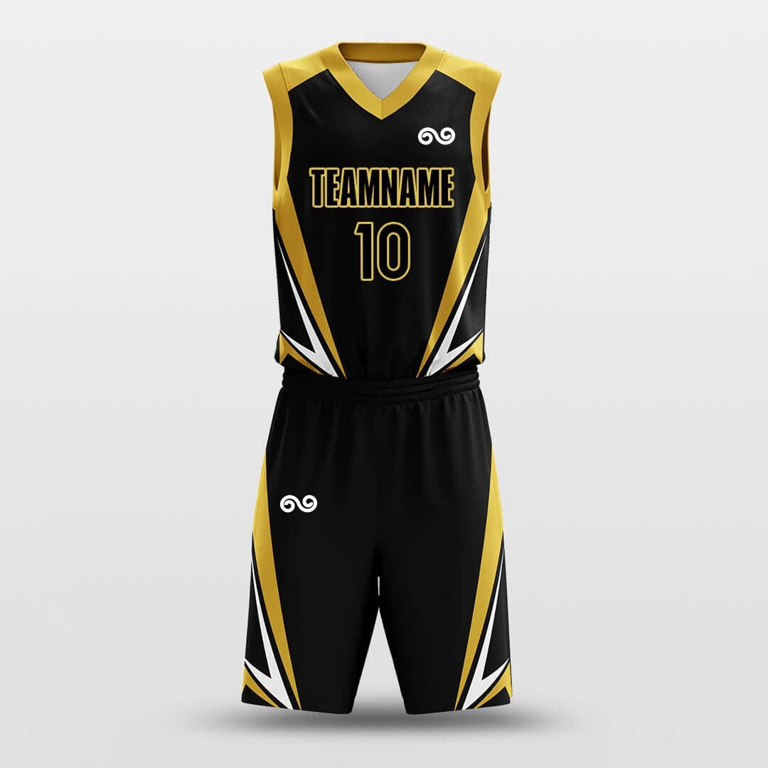 Golden Armor Glory -Custom Basketball Jersey with Shorts Subliamted