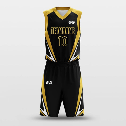 Golden Armor Glory -Custom Basketball Jersey with Shorts Subliamted