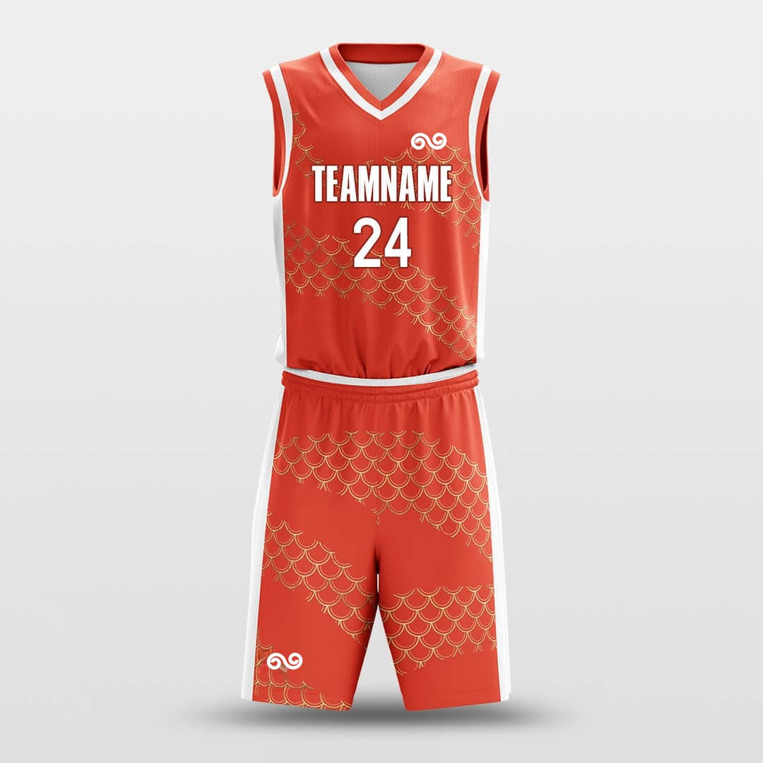Golden Scales -Custom Basketball Jersey with Shorts Subliamted