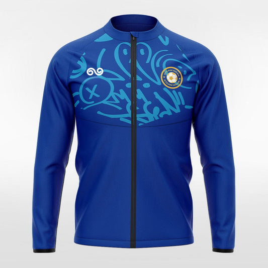 Graffiti - Custom Full Zip Sport Jacket Blue Sublimated