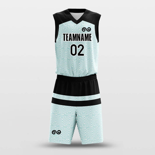 Green Triangle -Custom Basketball Jersey with Shorts Subliamted