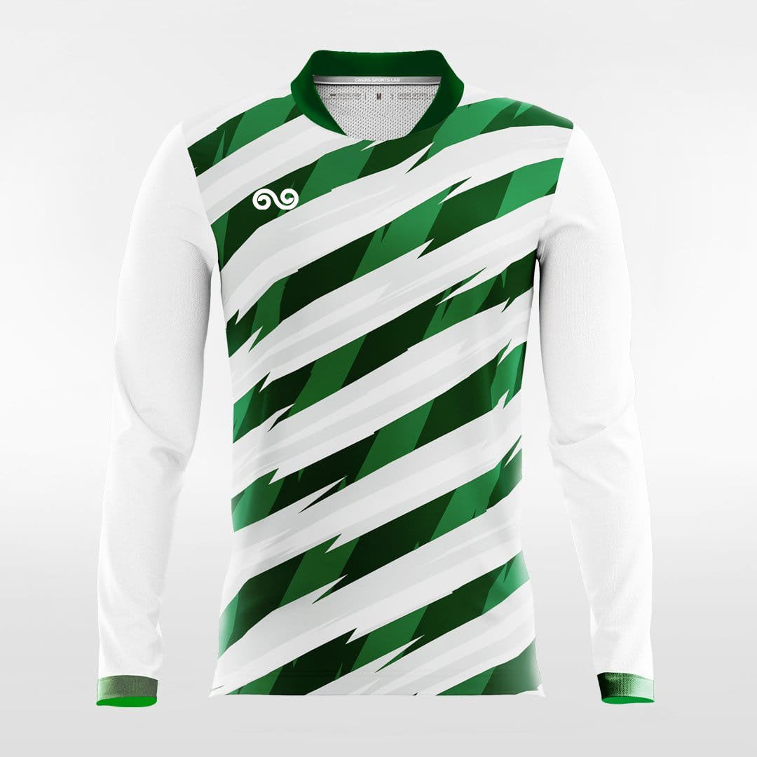 Thorn - Custom Long Sleeve Soccer Jersey Green for Men