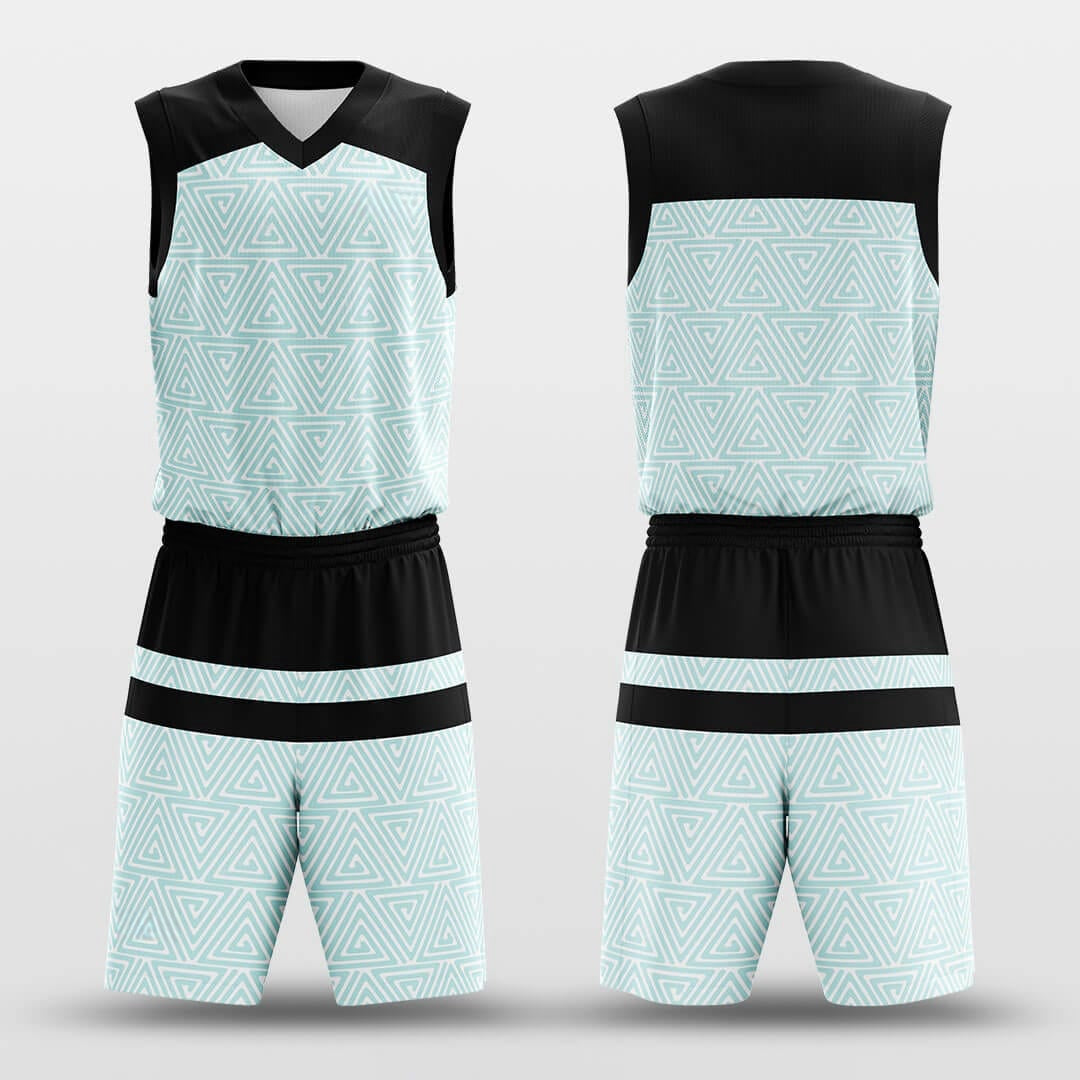 Green Triangle -Custom Basketball Jersey with Shorts Subliamted