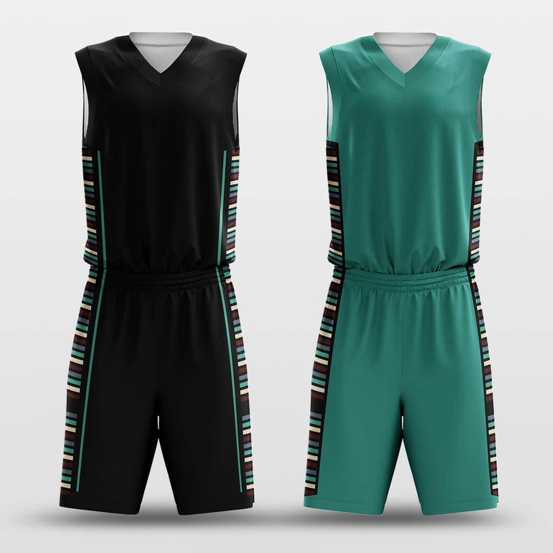 Lines -Custom Reversible Basketball Jersey with Shorts Subliamted