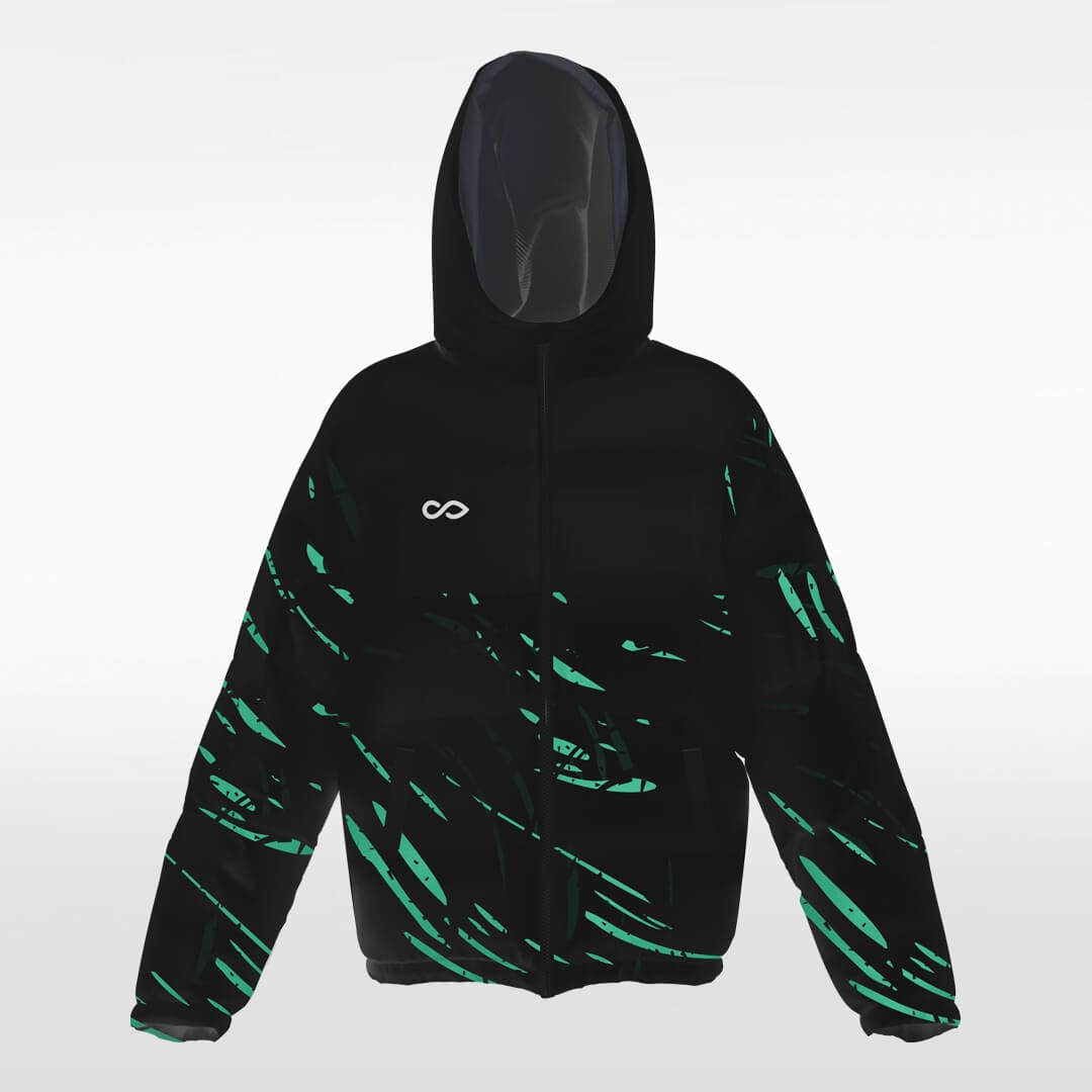     green custom short winter jacket