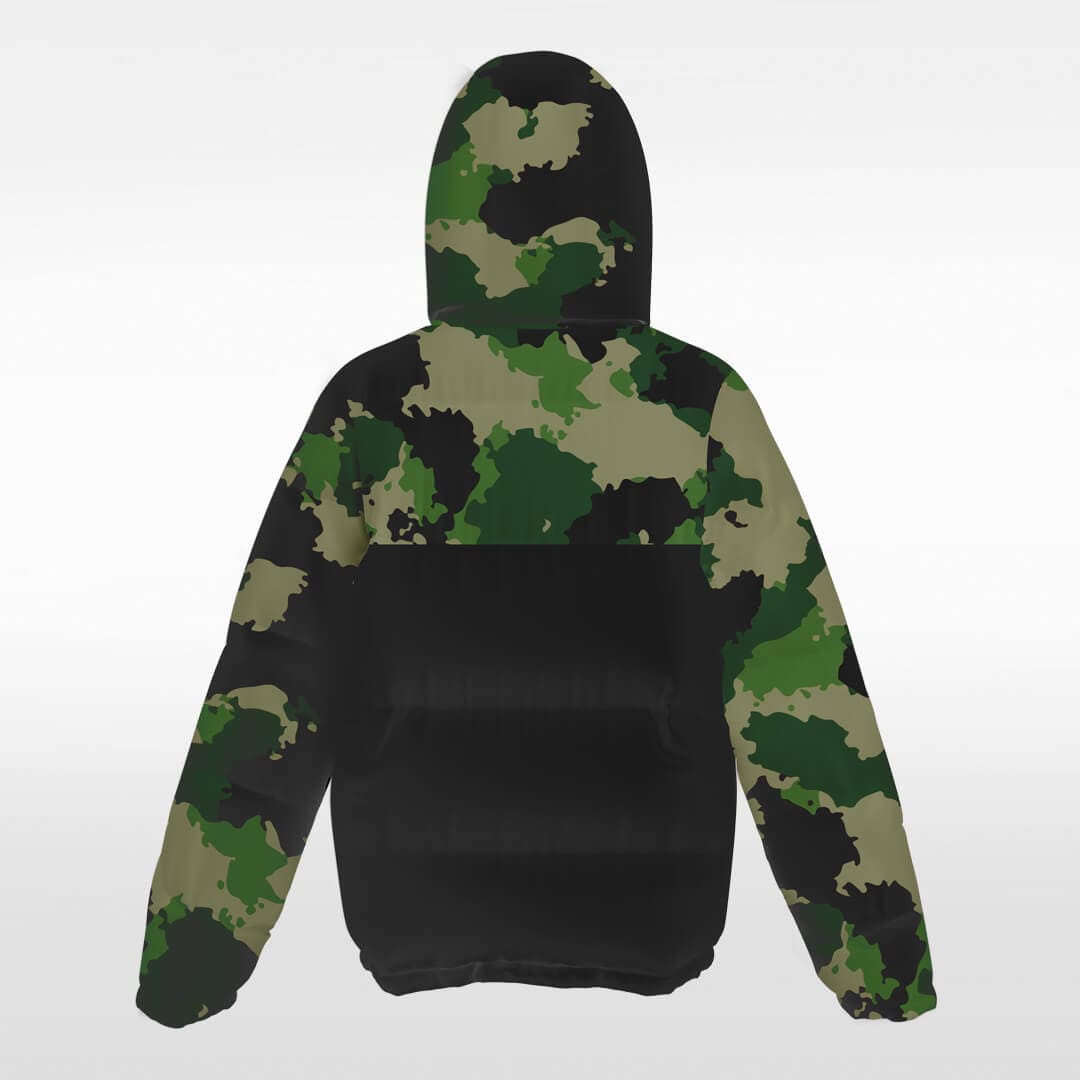 green custom short winter jacket