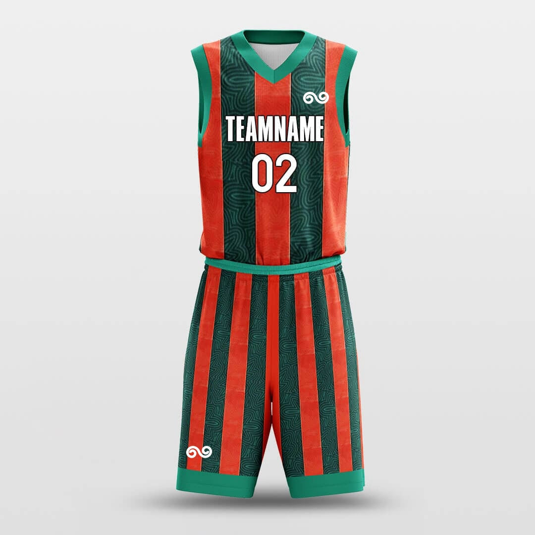 Christmas Stripes -Custom Basketball Jersey with Shorts Subliamted