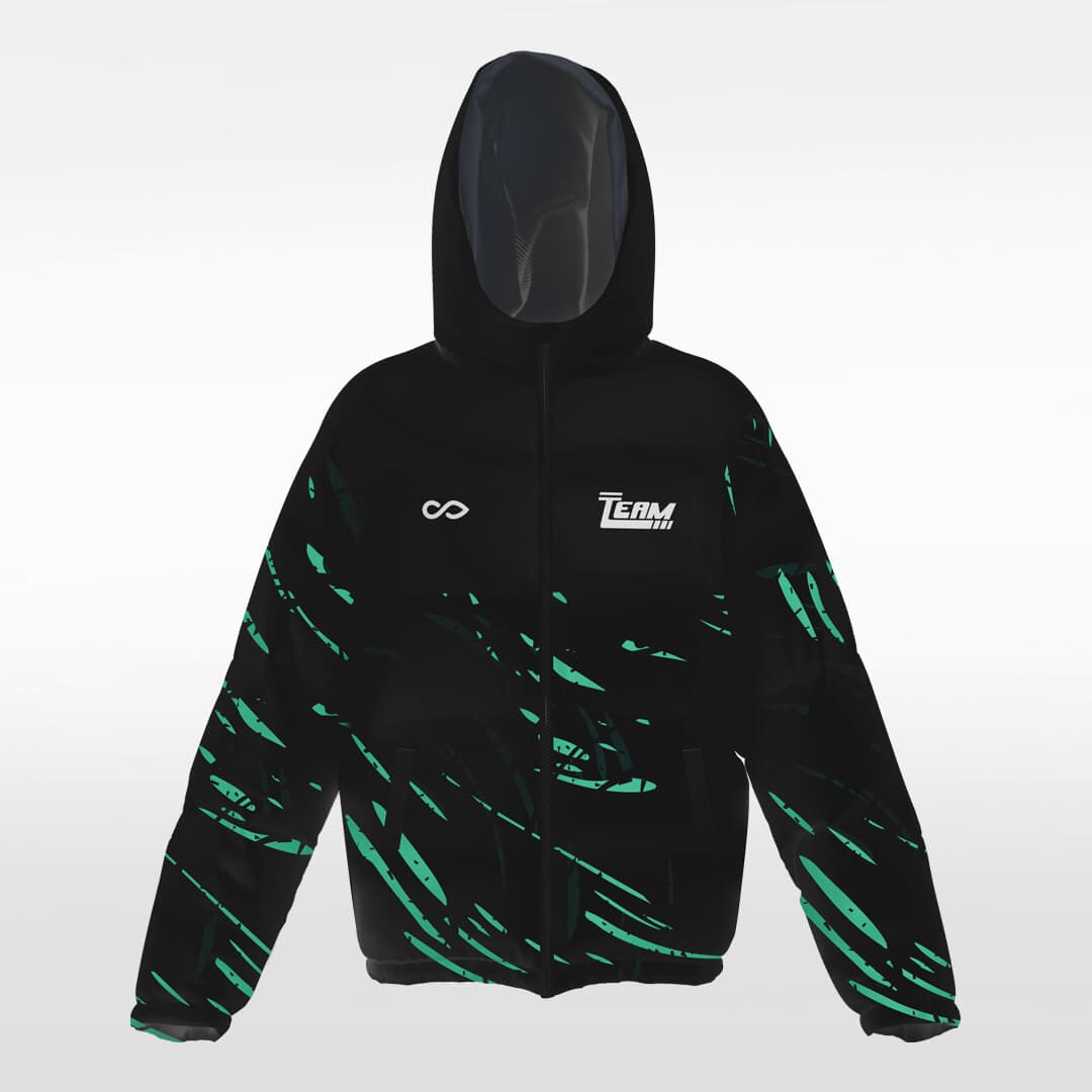    green custom winter jacket