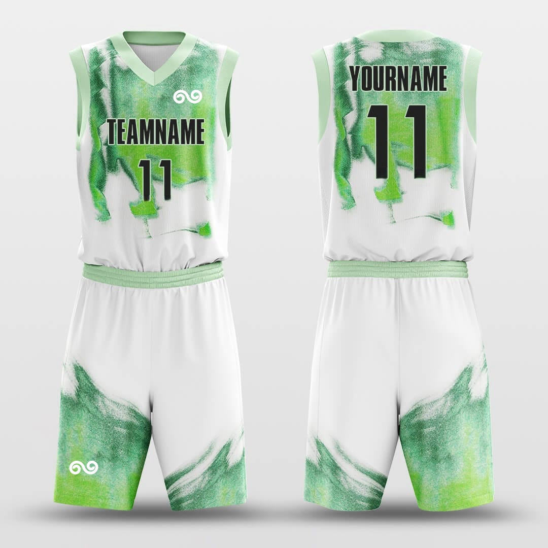 Moss Green -Custom Basketball Jersey with Shorts Subliamted