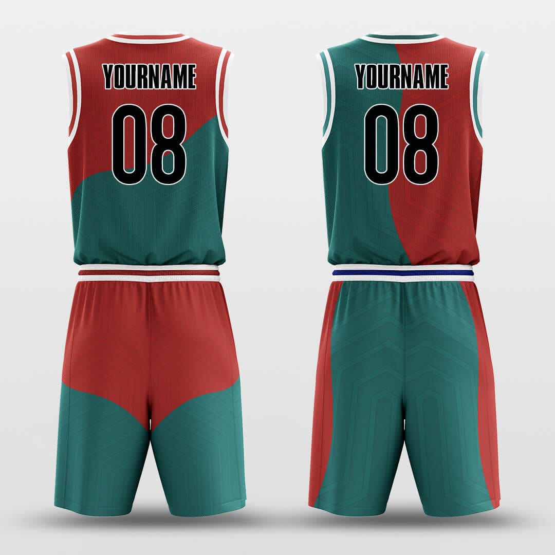     green reversible custom basketball jersey