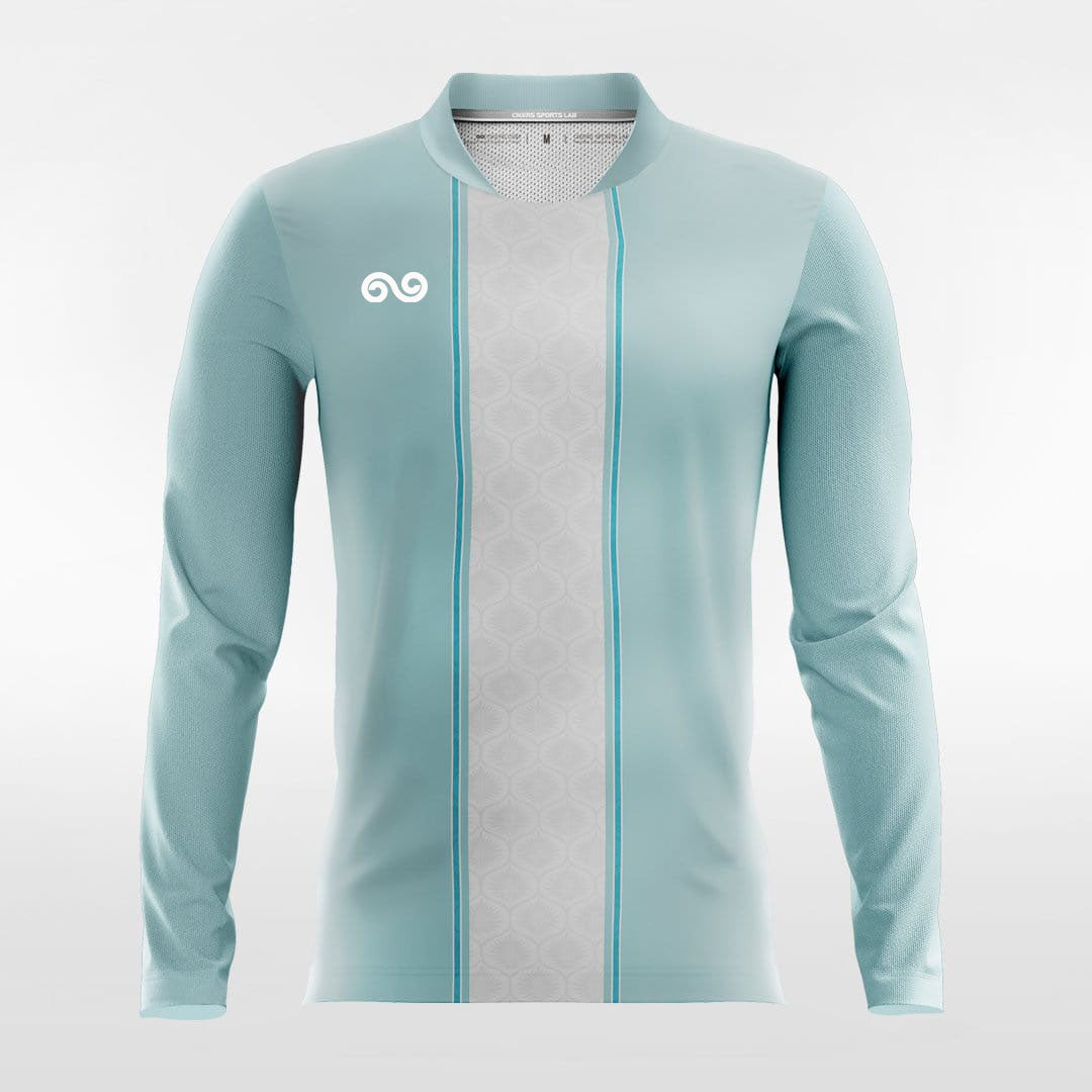 Apollo - Custom Long Sleeve Soccer Jersey Dark Blue for Men