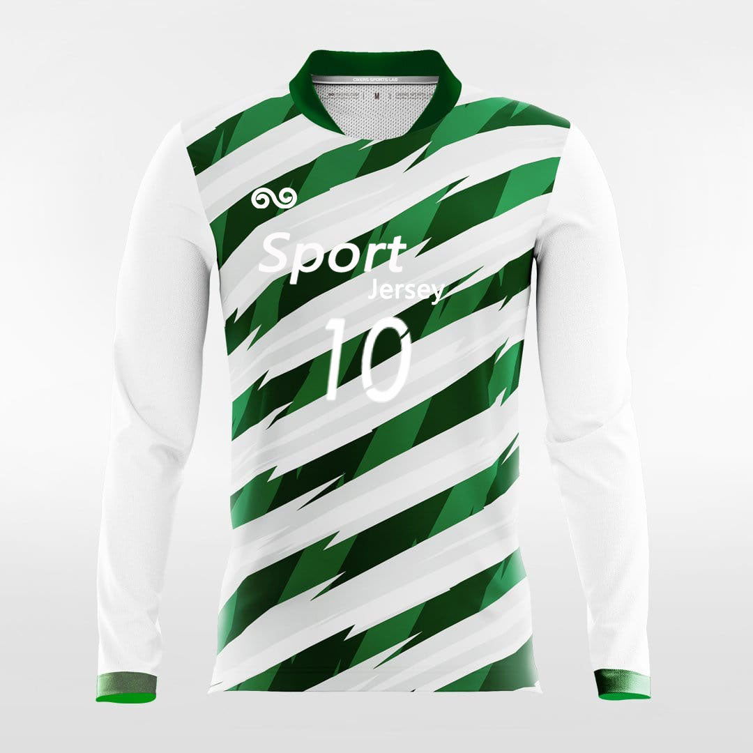 Thorn - Custom Long Sleeve Soccer Jersey Green for Men