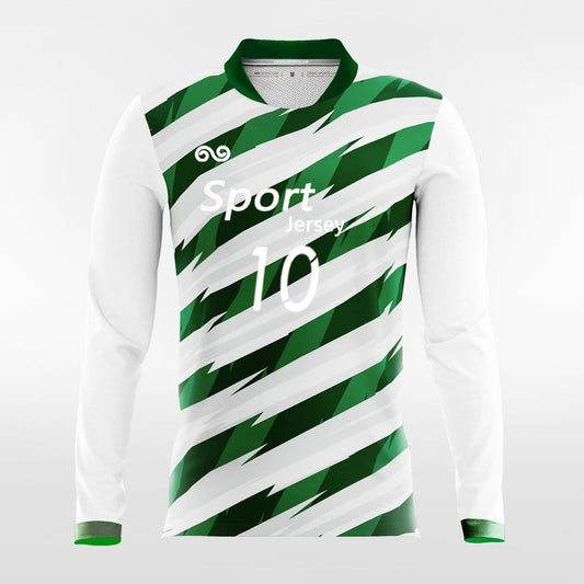 Thorn - Custom Long Sleeve Soccer Jersey Green for Men