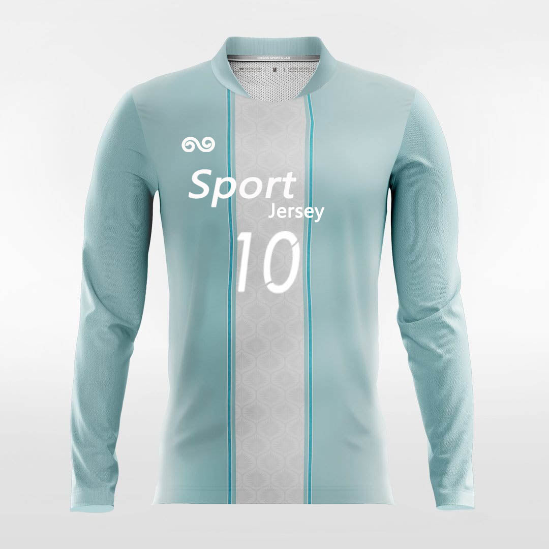 Apollo - Custom Long Sleeve Soccer Jersey Dark Blue for Men