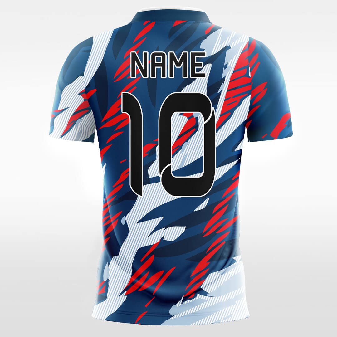 grey blue custom short sleeve jersey