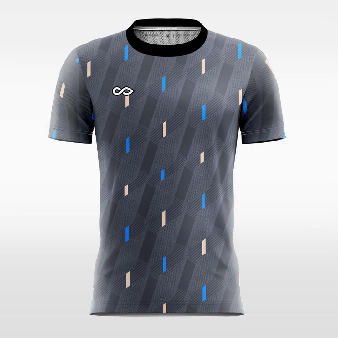 grey custom sleeve soccer jersey