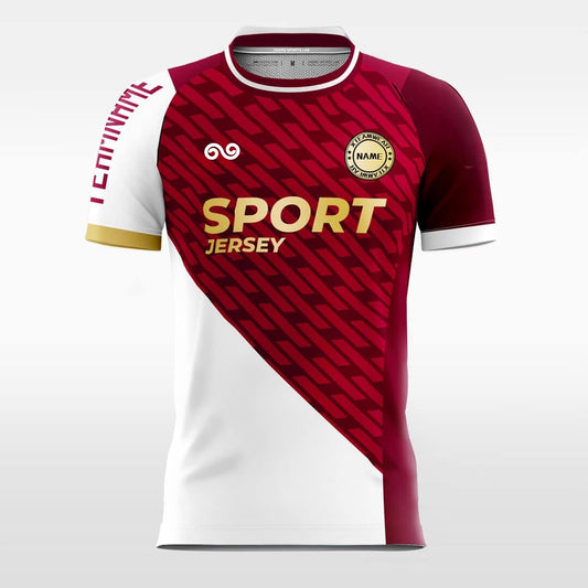 Hot blood - Custom Soccer Jersey for Men White and Red Sublimated