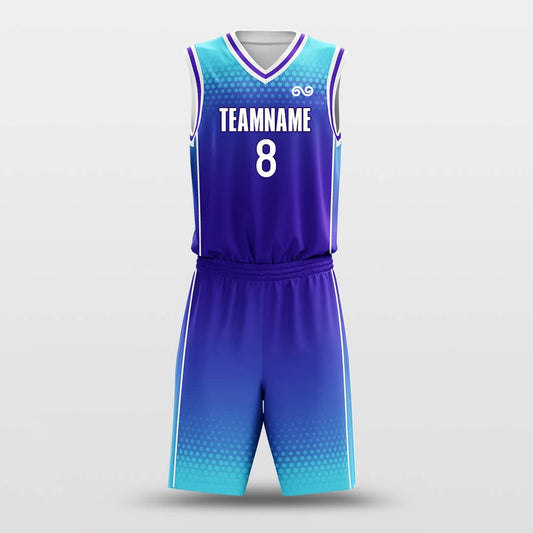 Ice Lake -Custom Basketball Jersey with Shorts Subliamted
