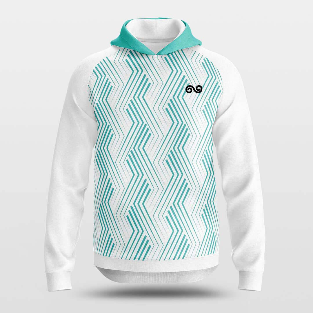 green and white long sleeve hoodie