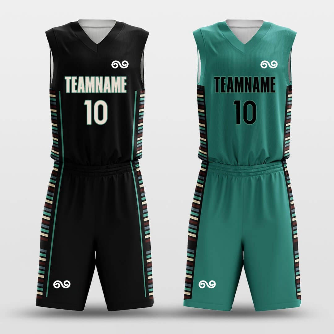 Lines -Custom Reversible Basketball Jersey with Shorts Subliamted