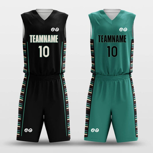 Lines -Custom Reversible Basketball Jersey with Shorts Subliamted