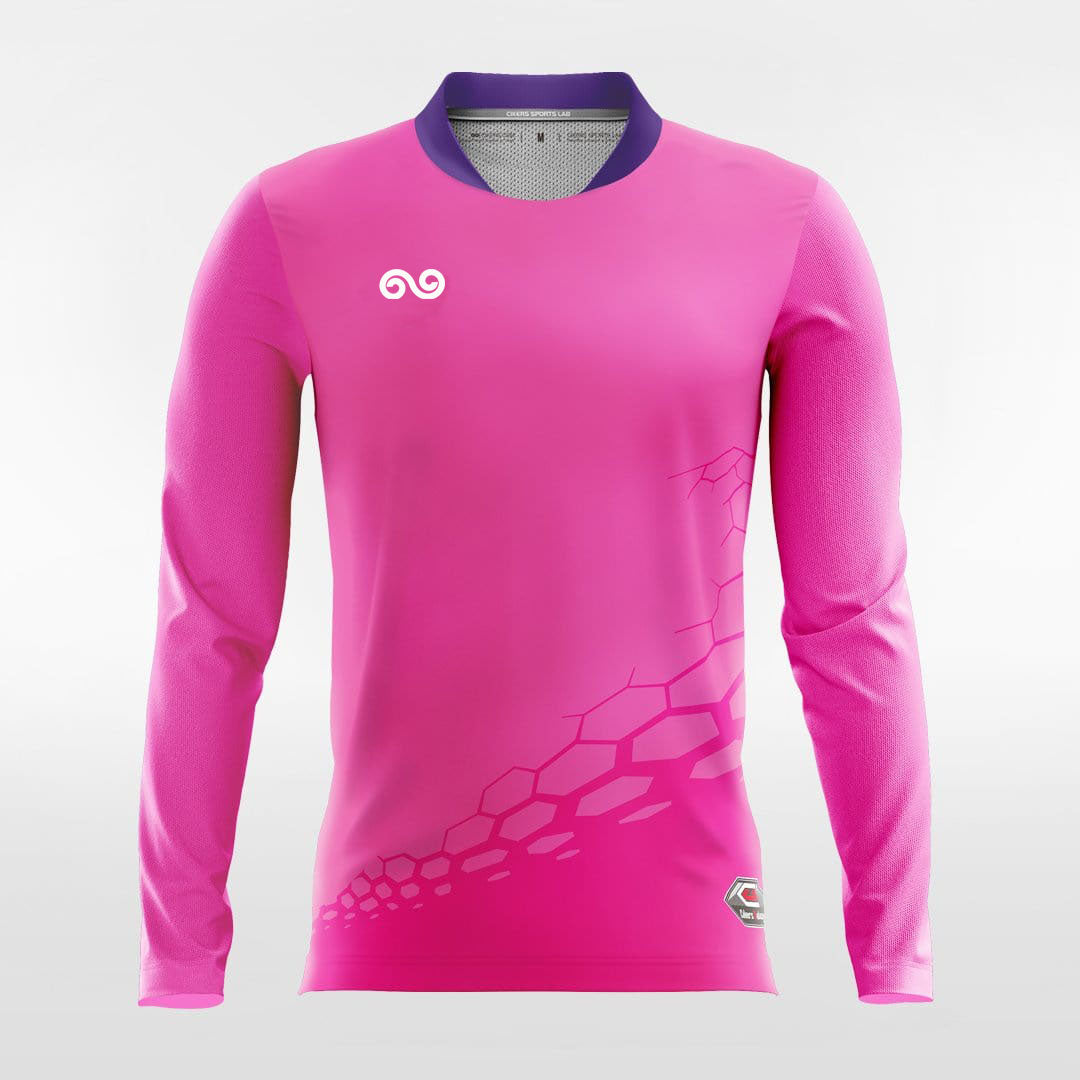 Dragon Vein - Custom Long Sleeve Soccer Jersey Pink for Men