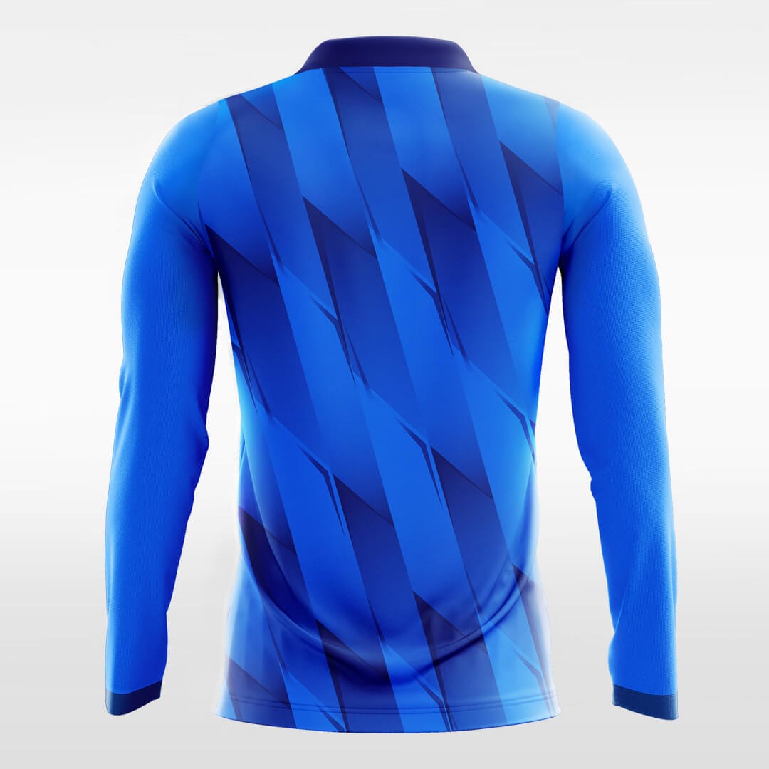 Connection - Custom Long Sleeve Soccer Jersey Blue for Men