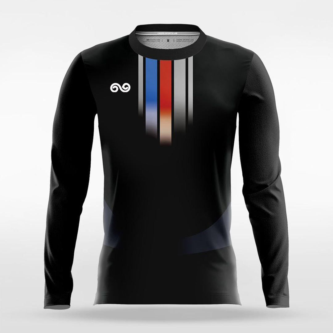 Halo - Custom Long Sleeve Soccer Jersey Black for Men