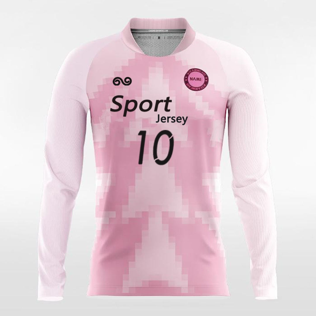 Mosaic Pink- Custom Long Sleeve Soccer Jersey for Men