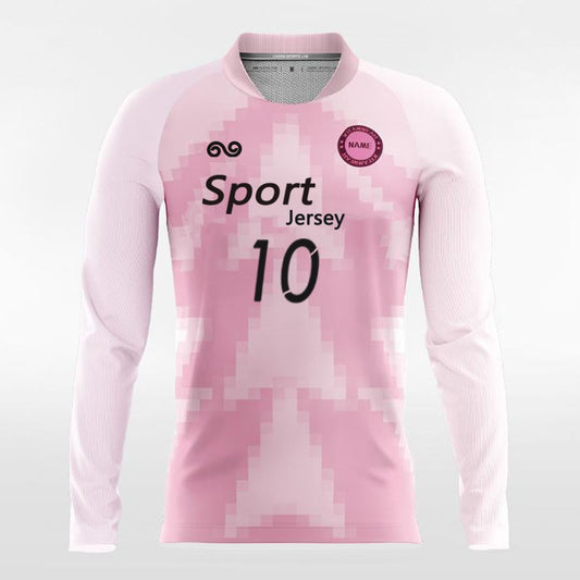 Mosaic Pink- Custom Long Sleeve Soccer Jersey for Men